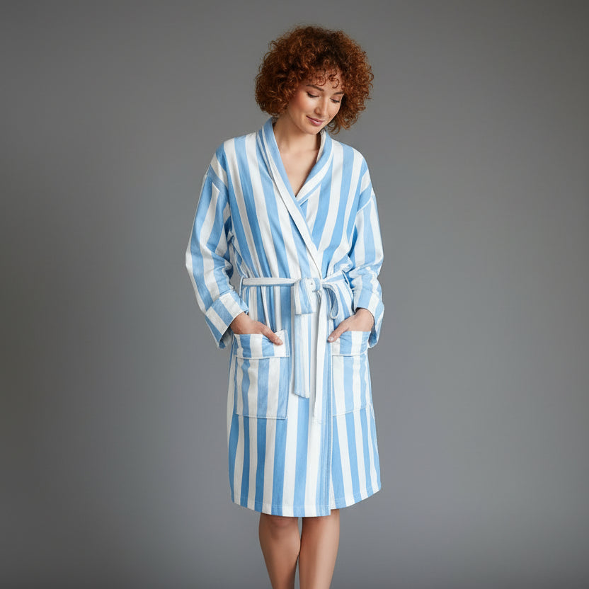 SKY BLUE HELENA STRIPE ROBE