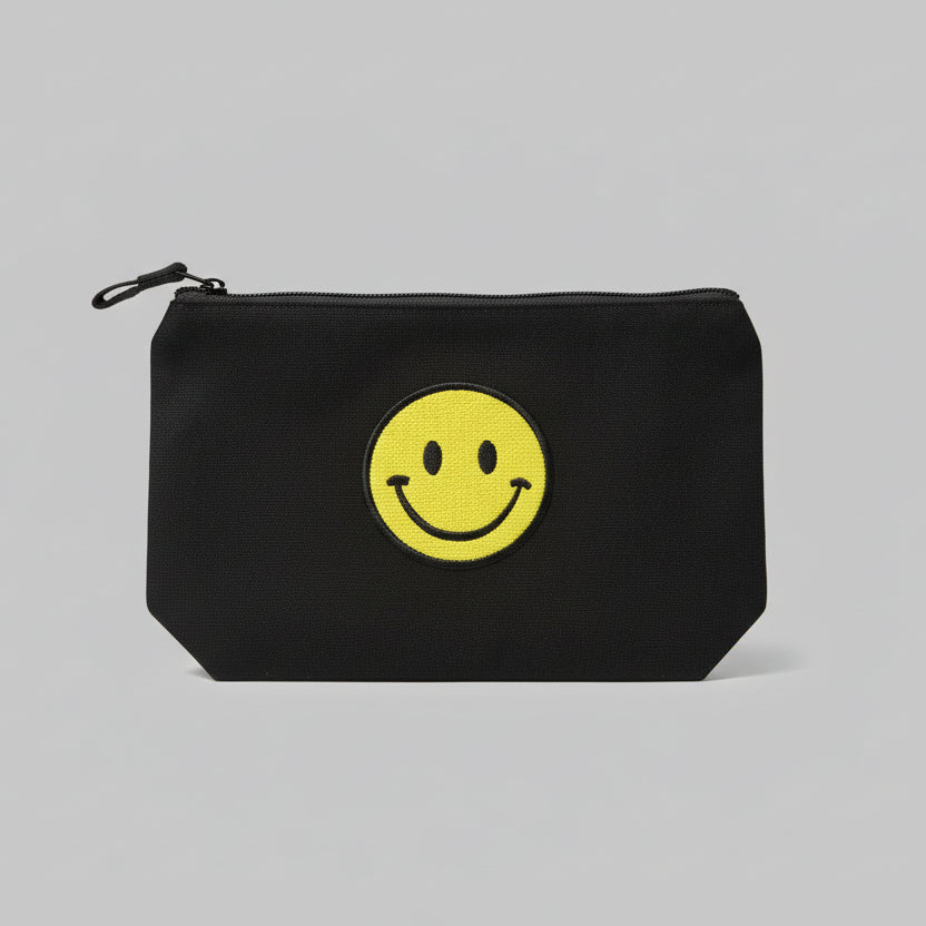 SMILEY FACE CANVAS POUCH