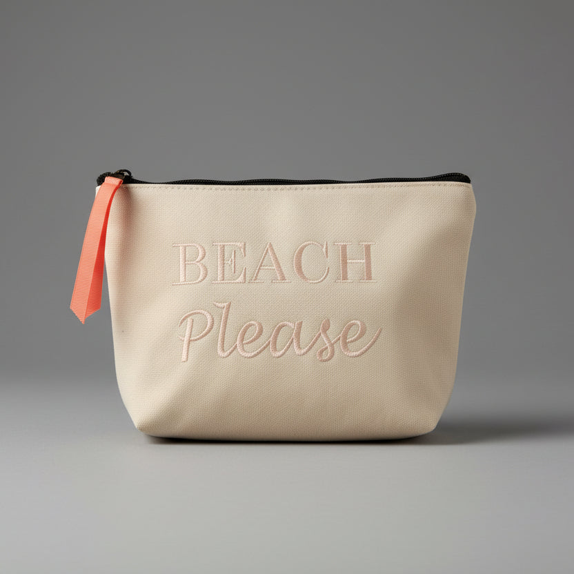 BEACH PLEASE CANVAS POUCH