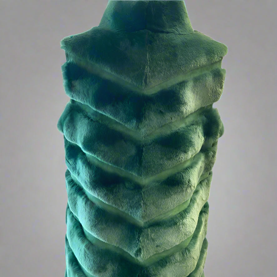 GREEN REX RABBIT FUR & SUEDE VEST