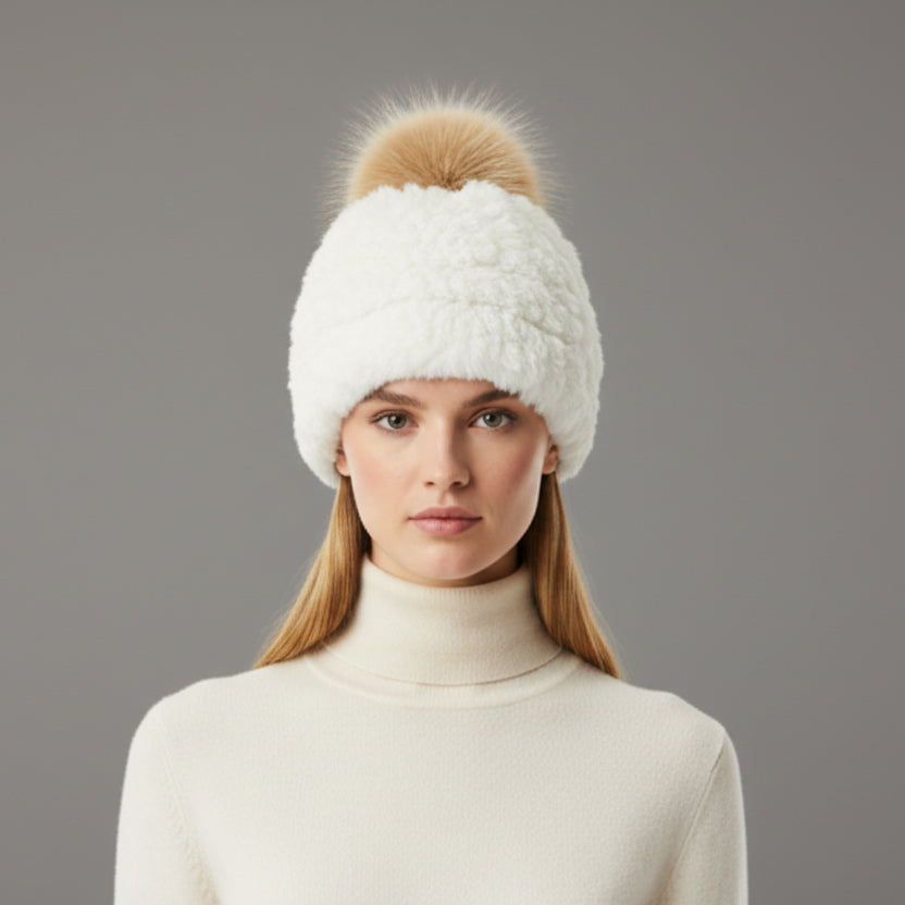 KNITTED RABBIT BEANIE
