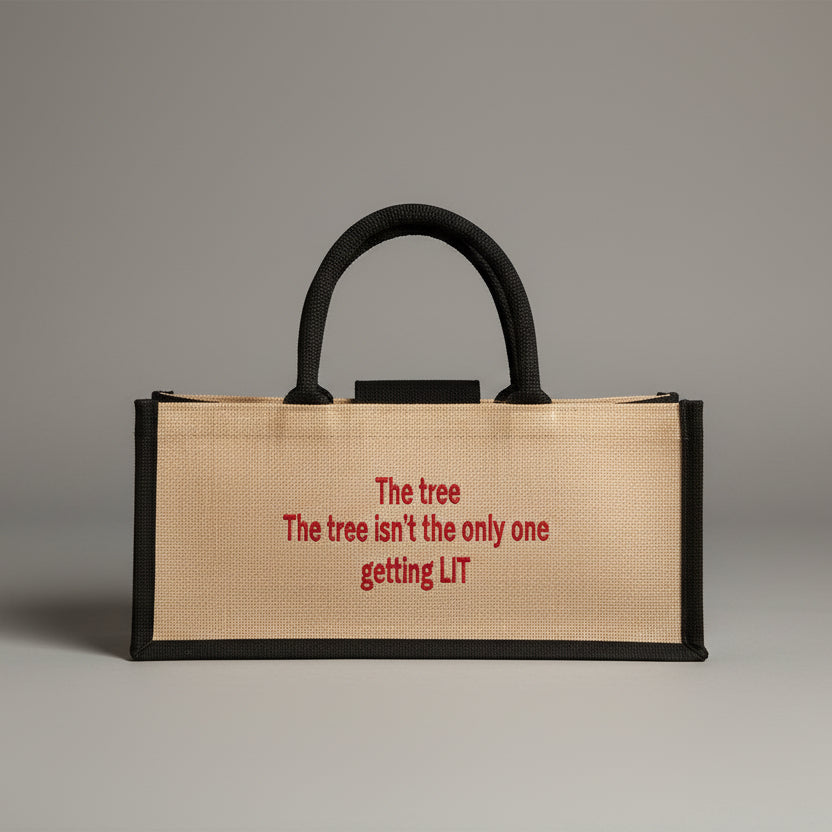 BURLAP WINE TOTE BAG