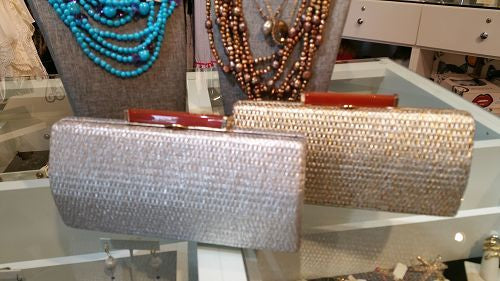 STRAW WOVEN SILVER BAG