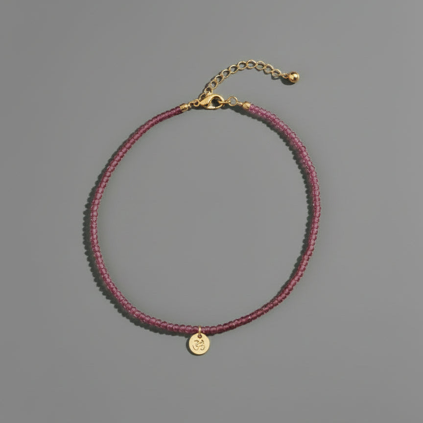 RUBY 'OHM' DISC NECKLACE