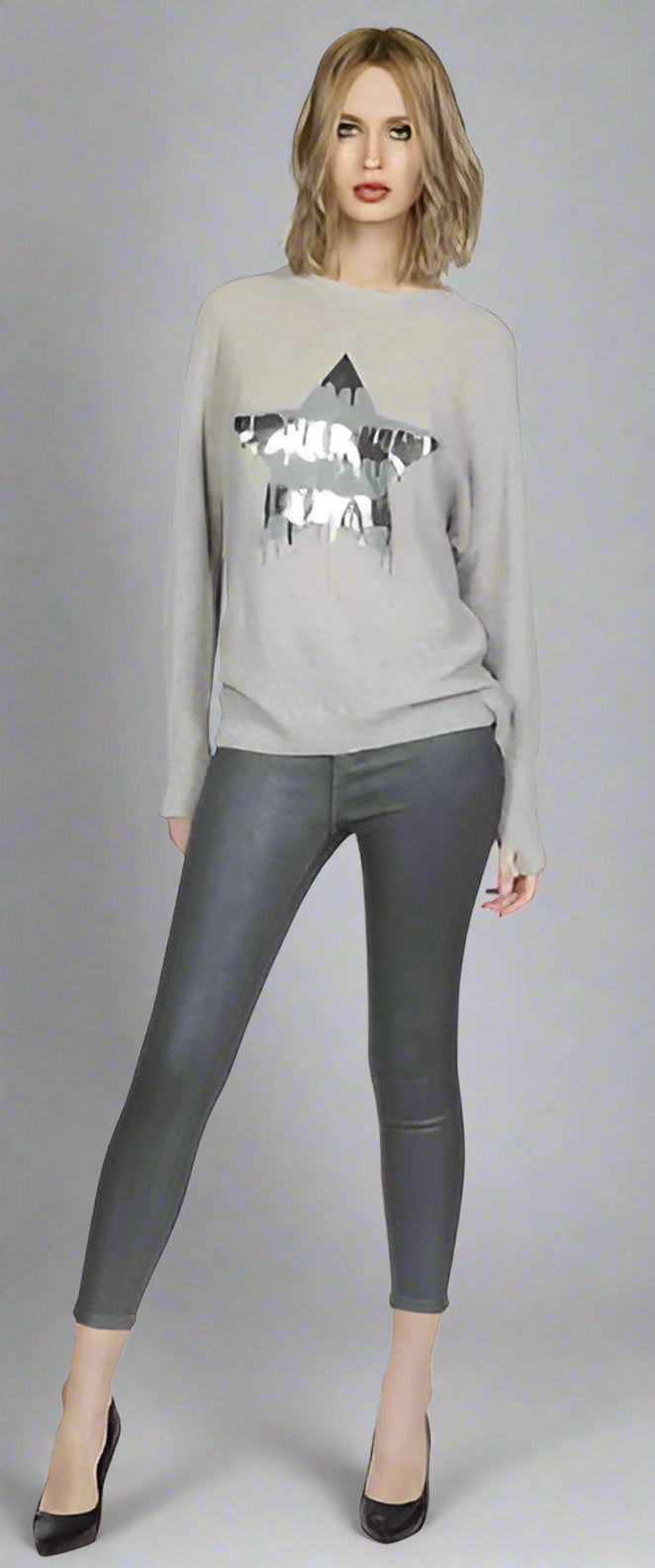 CASHMERE DRIPPING STAR SWEATER