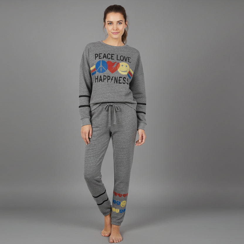 GREY SWEAT PANTS WITH SIGNS