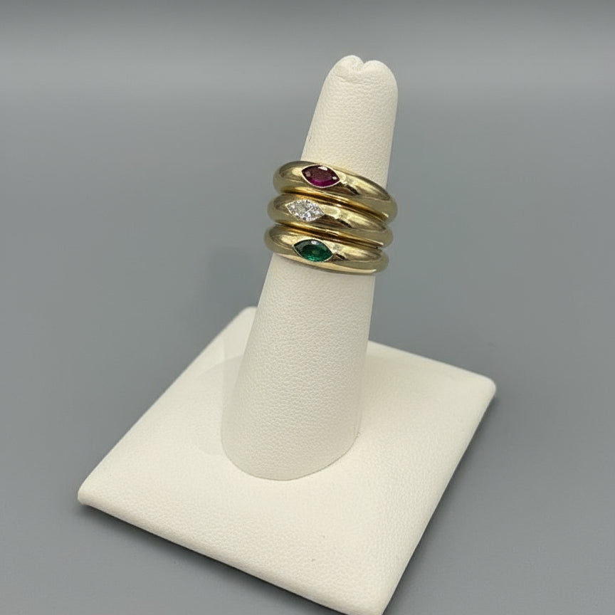 GOLD PLATED GEM RINGS