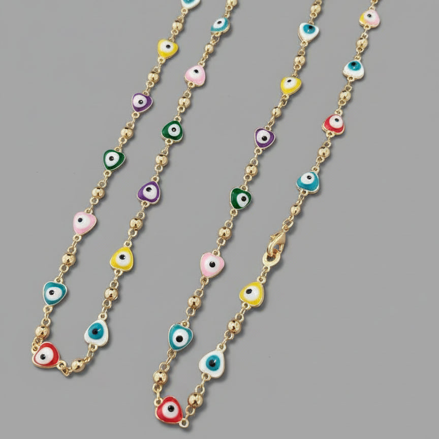 HEART EVIL EYE NECKLACE