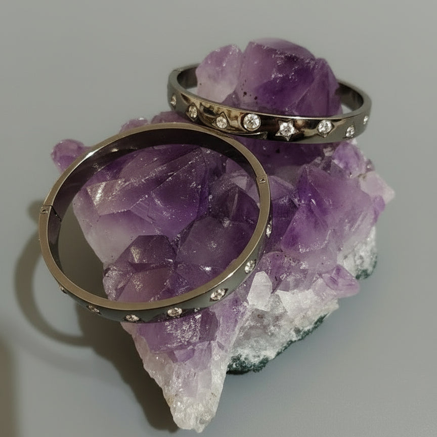 HEMATITE GRAY STONE BRACELET