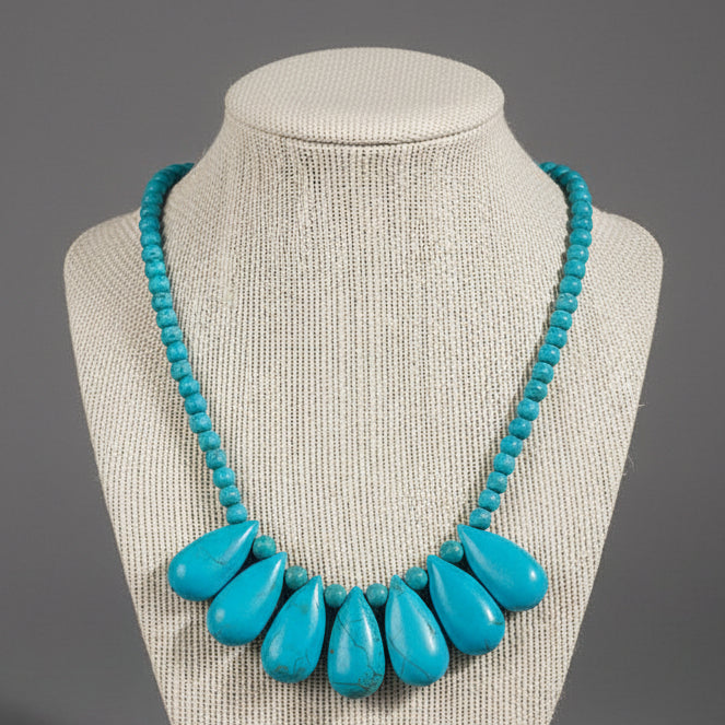 TURQUOISE TEARDROP NECKLACE