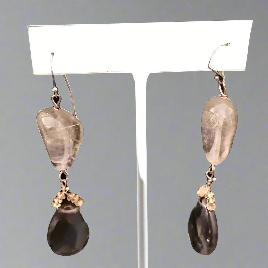 CITRINE SMOKEY QUARTZ EAR