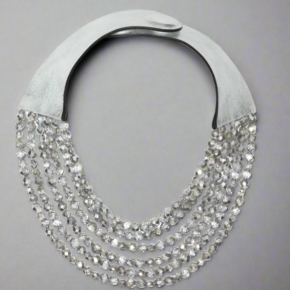 ELOISA SILVER BEAD NECKLACE