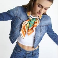 DENIM JACKET W SCARF
