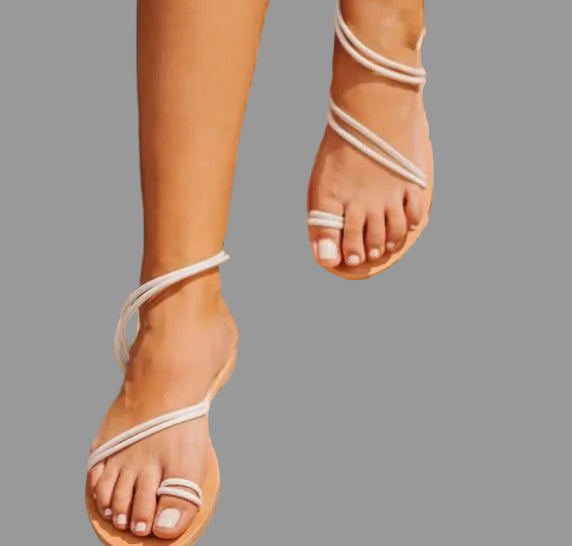 PALM LEATHER SANDALS WHITE