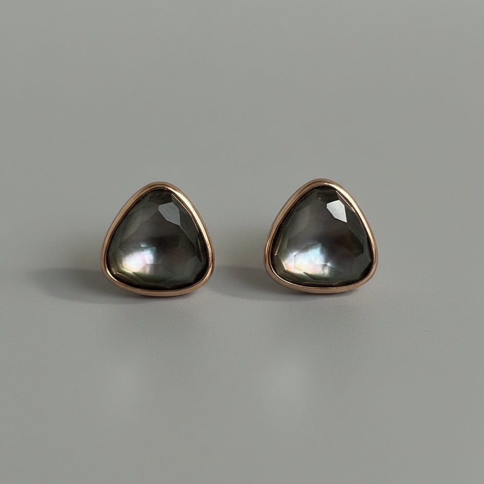 ROSE GOLD W/ FAUX LABRADORITE STUDS