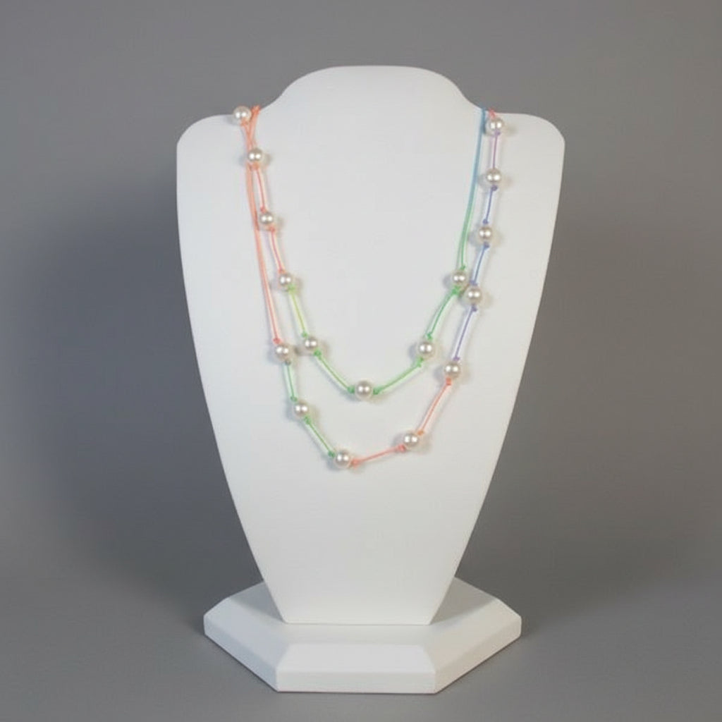 MULTI PEARL OMBRE CORD NECKLACE