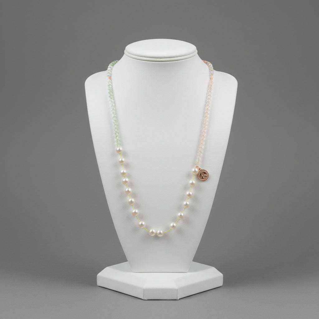 PEARL QUARTZ PEACE CORD NECKLACE