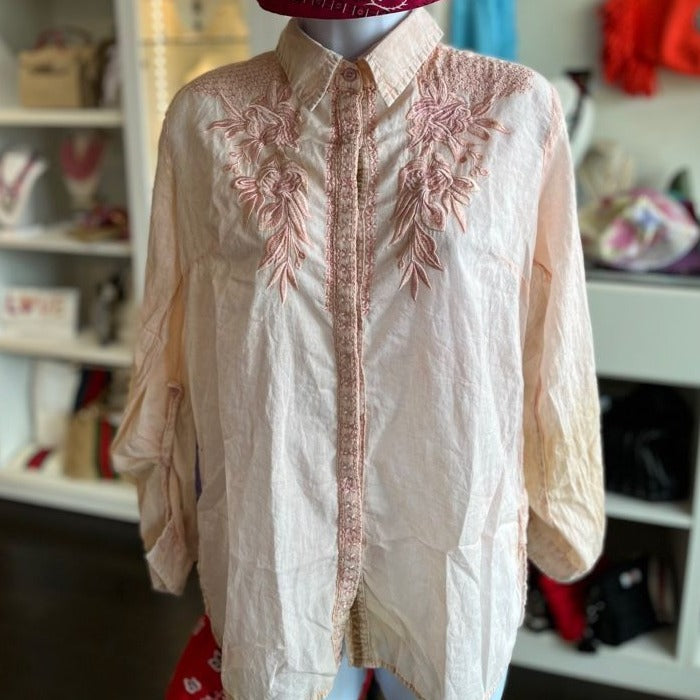 PINK NU VINTAGE SHIRT EMBROIDER