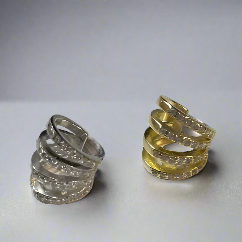 FOUR RING CZ EAR CUFF