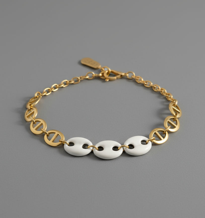 VERMEIL ENAMEL GUCCI LINK ANKLET