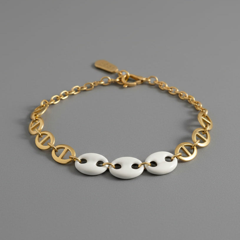 VERMEIL ENAMEL GUCCI LINK ANKLET