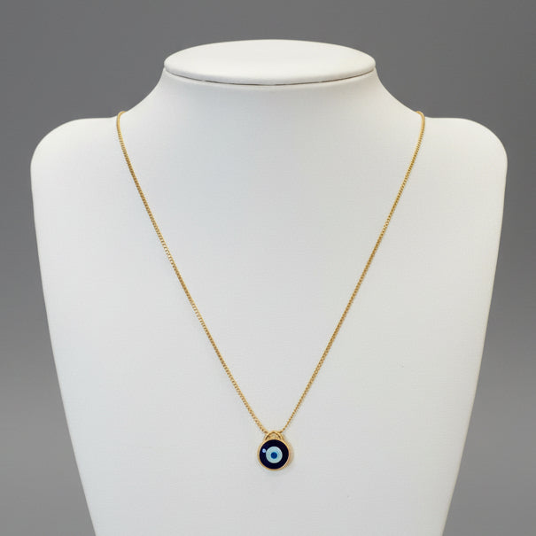24KT PLATED EVIL EYE NECKLACE