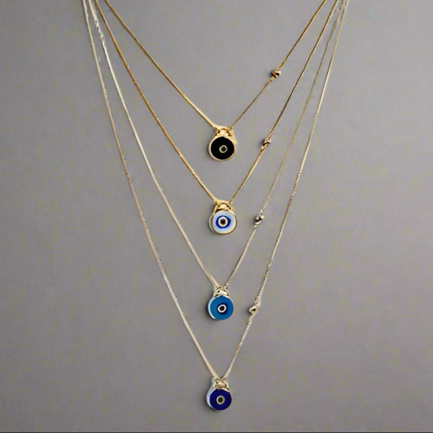 24KT PLATED EVIL EYE NECKLACE