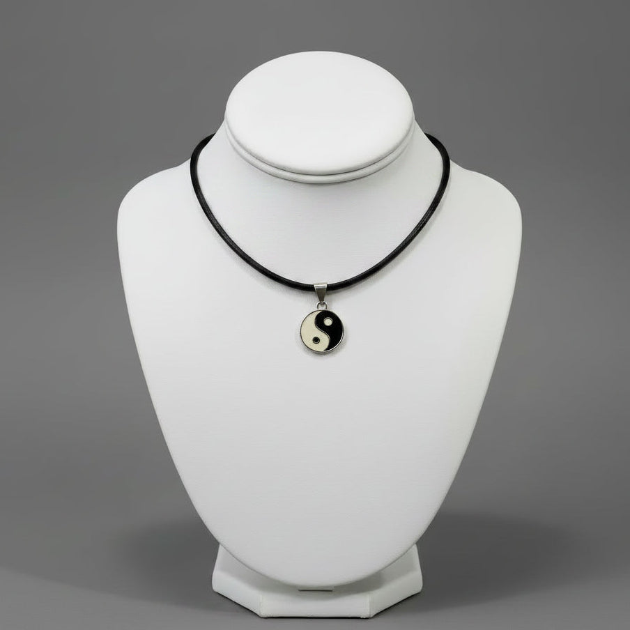 YIN YANG LEATHER NECKLACE