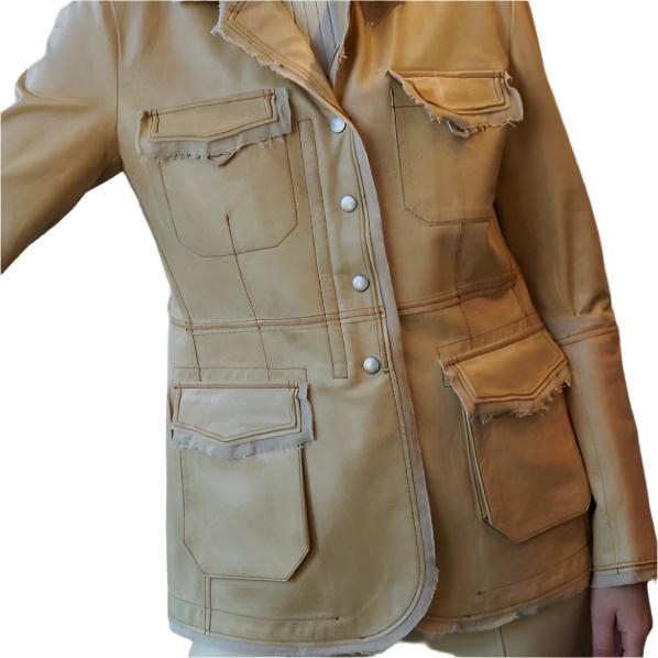 MERYL DYE/WASHED LEATHER JACKET