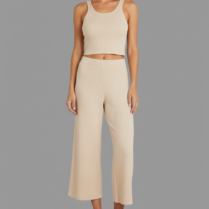 OATMEAL KNIT PANTS