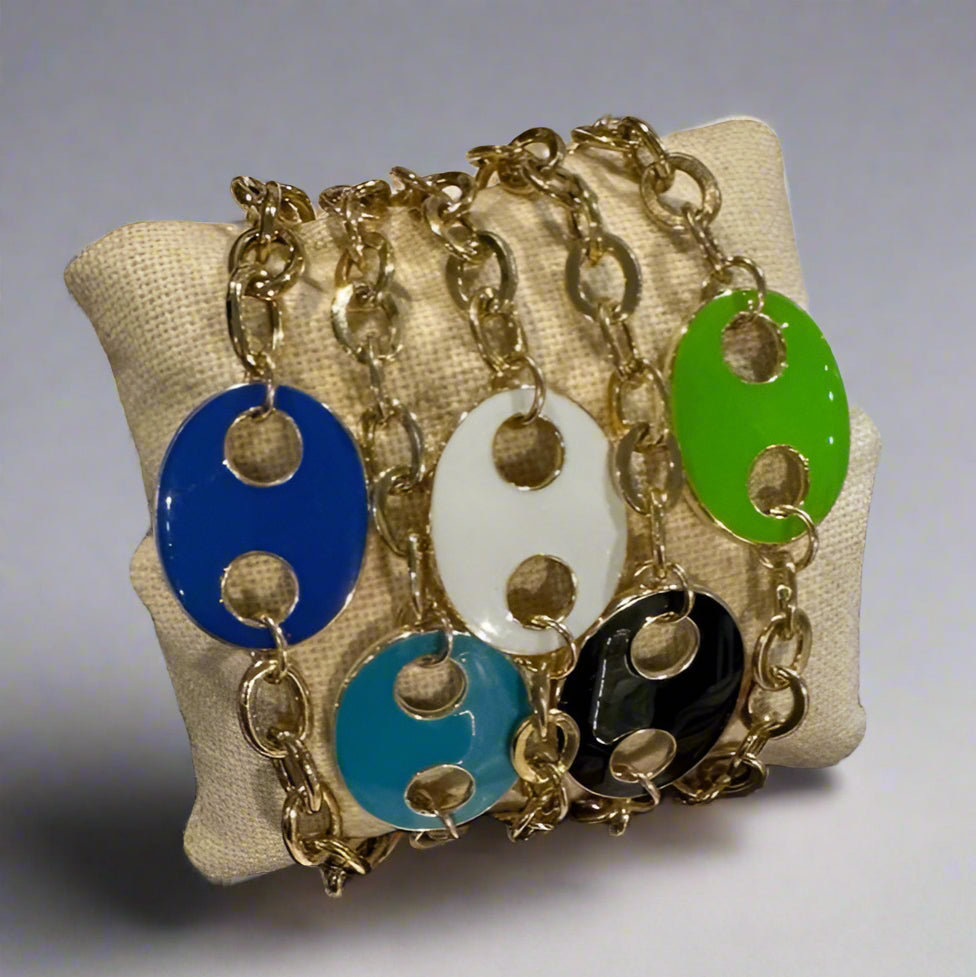 JUMBO ENAMEL GUCCI LINK BRAC