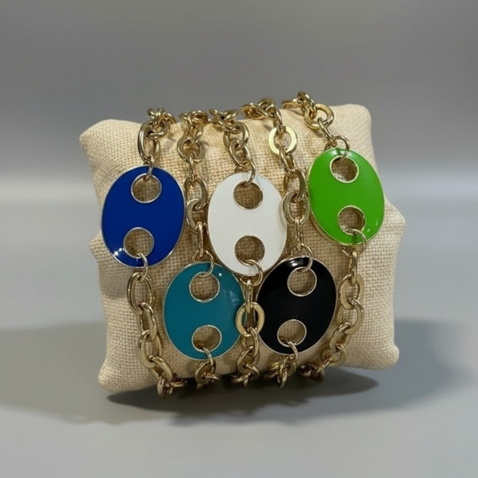 JUMBO ENAMEL GUCCI LINK BRACELET