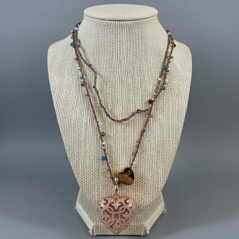 HAND WOVEN BEAD PEARL LOCKET