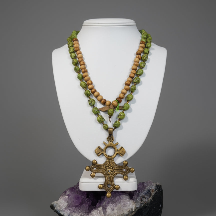 SKULL BRASS INFINITY CHARM VINTAGE SANDLEWOOD