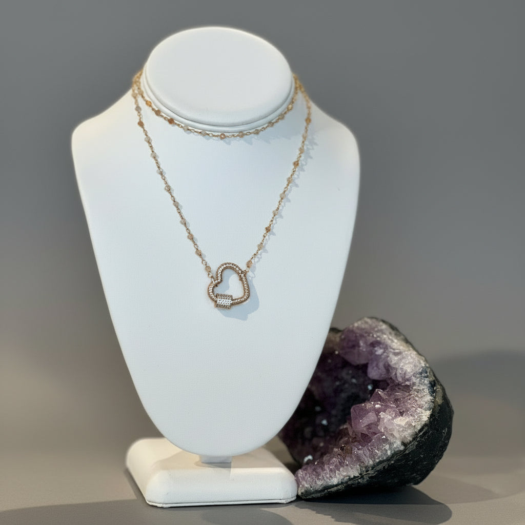 CITRINE AND PINK QUARTZ NECKLACE