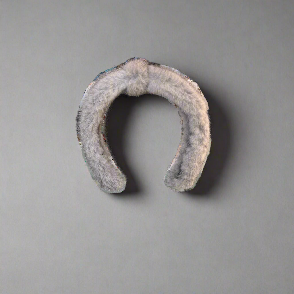 Fuzzy headband on a white background