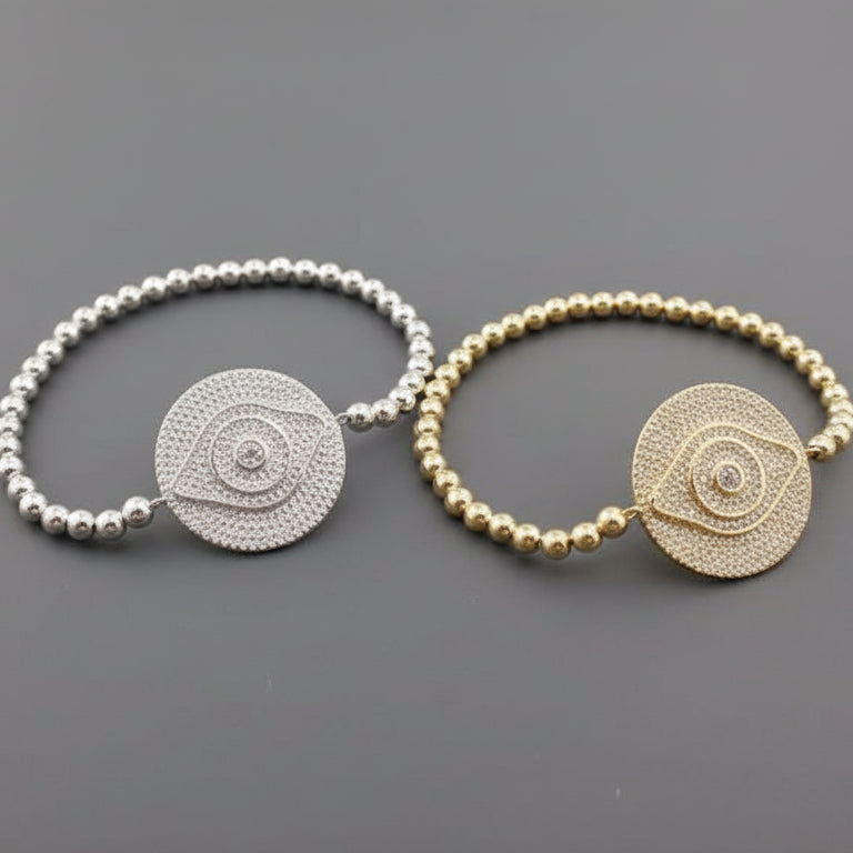 EVIL EYE CZ STRETCH BRACELET