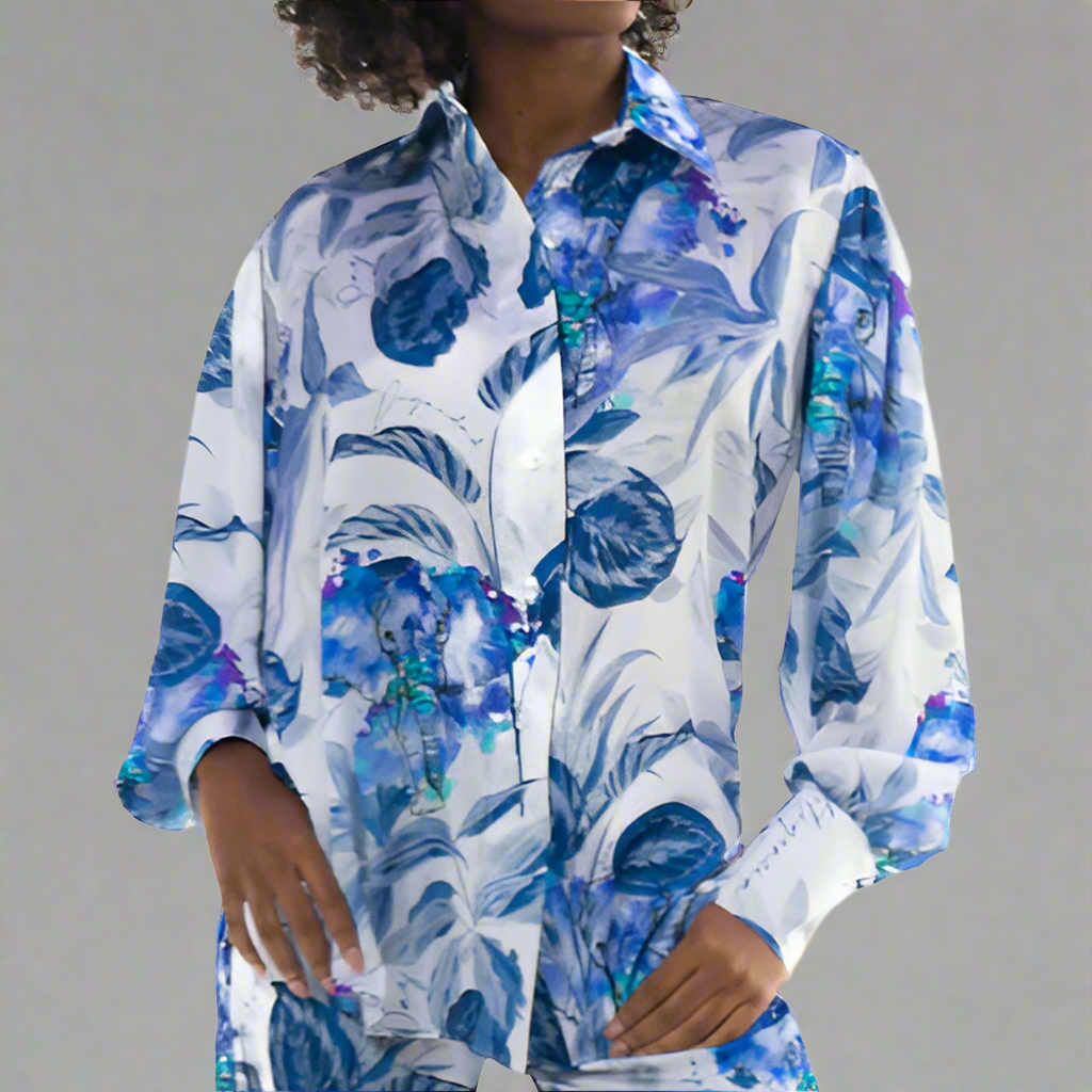 ESPANOLA BLOUSE BLUE ELEPHANT