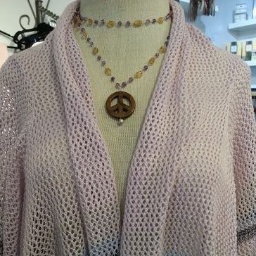 CITRINE PEACE SIGN AMETHYST-NECKLACE