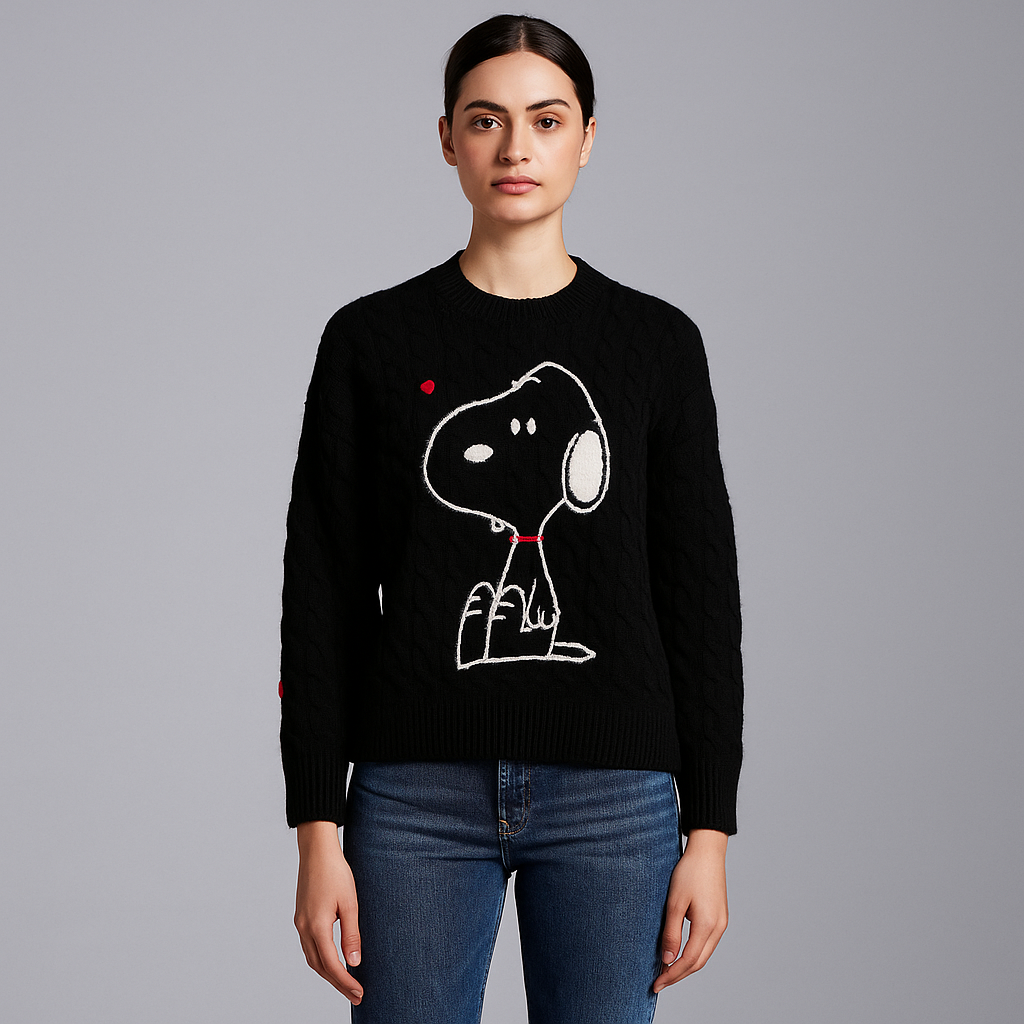 SNOOPY CABLE SWEATER