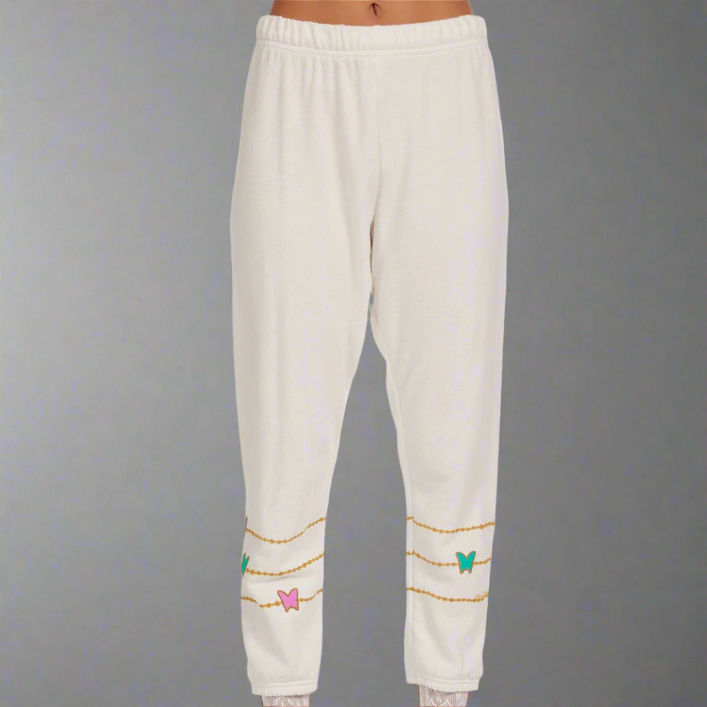 BUTTERFLY CHARM HAPPYFACE SWEATPANTS