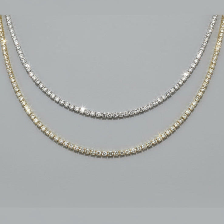 SILVER PLATE CZ NECKLACE