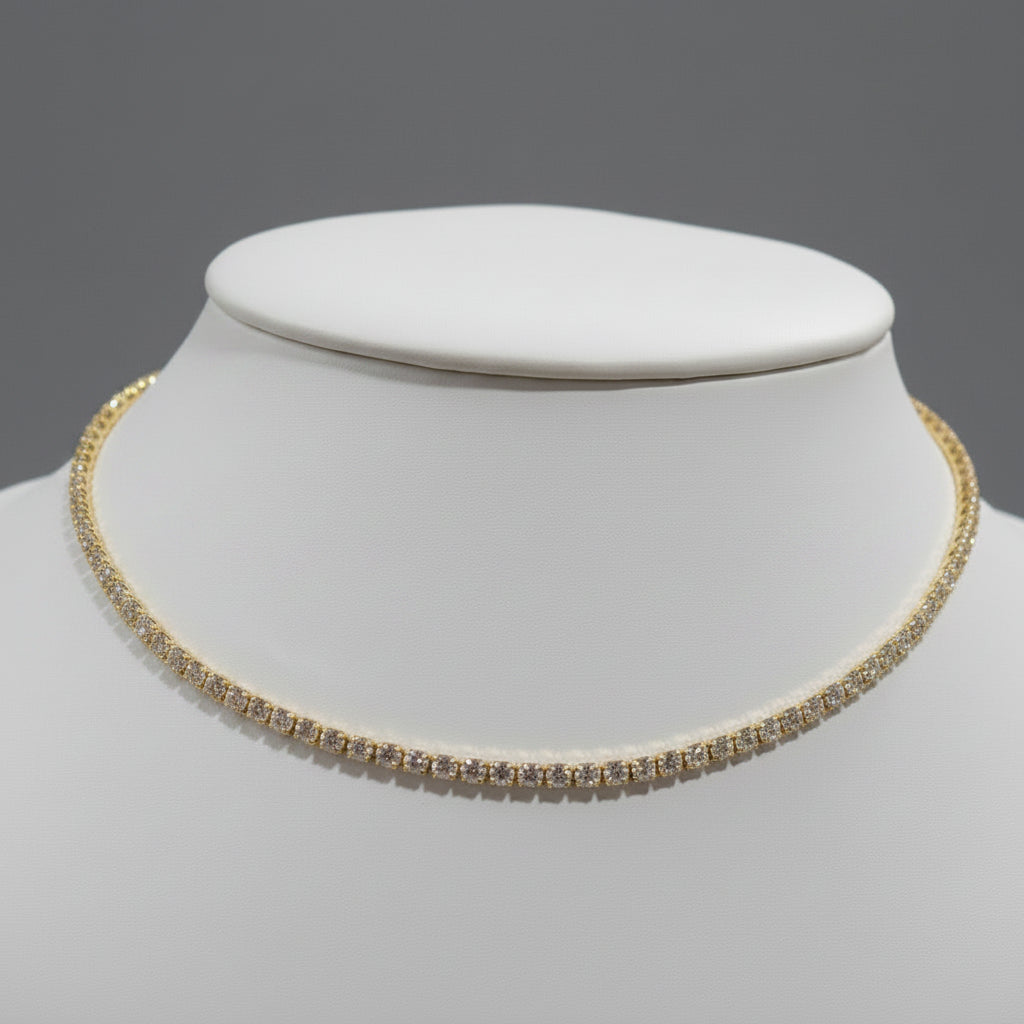 GOLD PLATE CZ NECKLACE