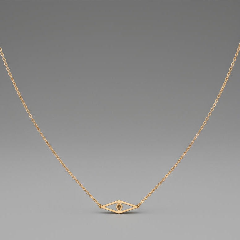MINI EYE WITH SAPPHIRE NECKLACE
