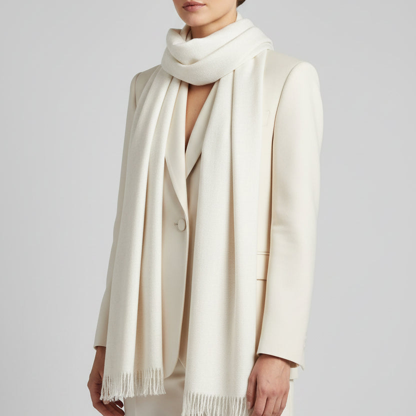CREAM CASHMERE SCARF