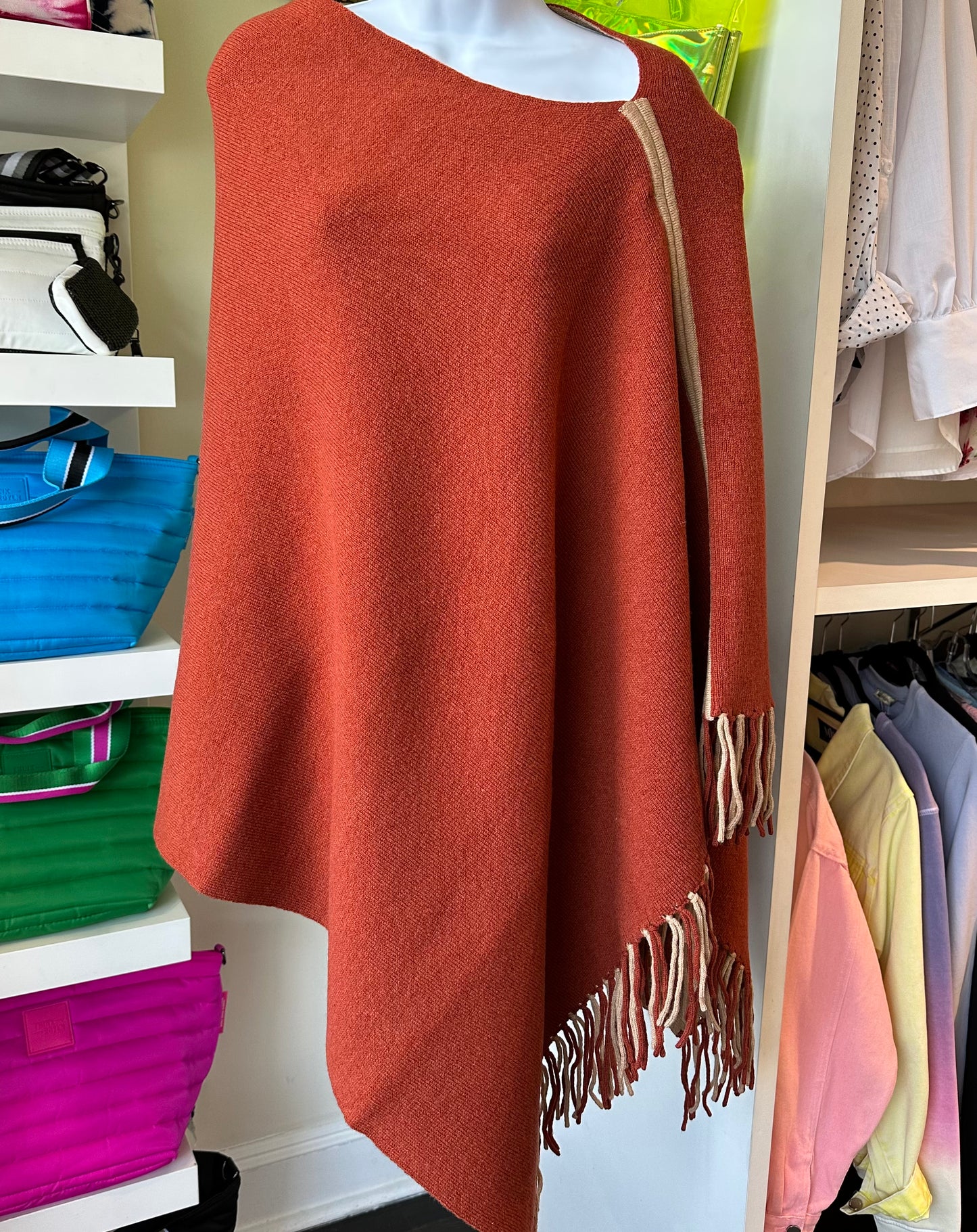 Merino Double Face Reversible Poncho