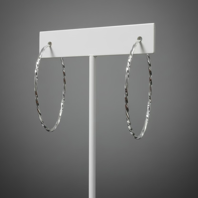 STERLING TWISTED OVAL HOOPS