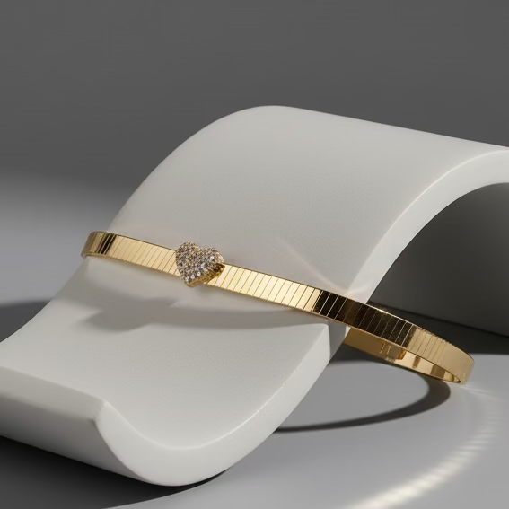 PAVE CZ HEART BRACELET