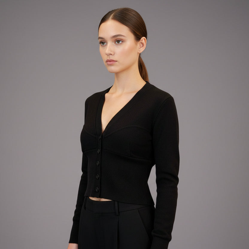 FRANCESCO CROP BUSTIER CARDIGAN