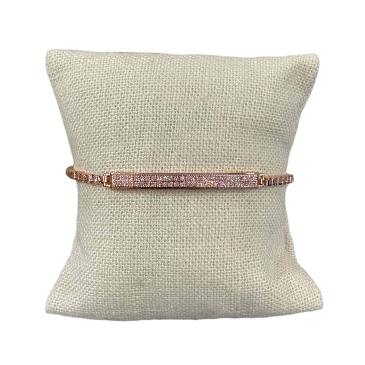 ROSE GOLD BAR BRACELET W/HEART-BRACELET